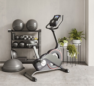 Modern spinning elliptical machine fitness equipment 3d model