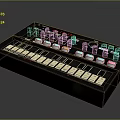portable synthesizer mixer reverberator tuner mixer mixing equipment 3d model