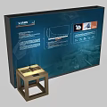 Information Display Board With Data Charts Product Images Text And Small Table