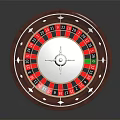 Wooden Roulette Wheel Living Decoration With White Center Red Black Numbers Small Ball And Pointer