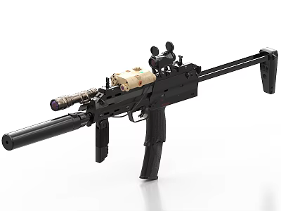 Black Tactical Rifle With Scope Suppressor And Precision Shooting Features 3d model