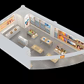 Modern Digital Store Interior With Display Tables Shelves Sofa And Electronic Products