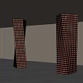 Modern Abstract Columns With White Square Patterns In Minimalist Interior Space 3d model