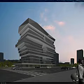 Modern Office Building With Glass Facade Contemporary Design And Urban Street View