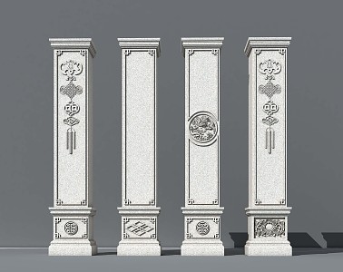 Pillar New Chinese Style Pillar Chinese Style Pillar 3d model