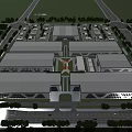 Modern Industrial Factory Building With Sleek White Exterior Large Glass Windows And Landscaped Surroundings