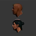 Various 3D Character Head Models With Different Hairstyles And Skin Tones