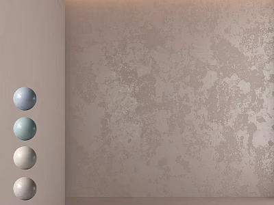 Circular Wall Components In Different Colors Arranged On Textured Beige Wall 3d model