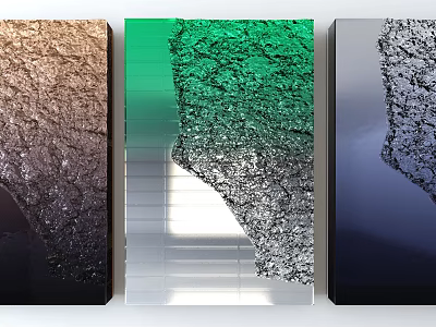 Modern Wall Decor With Brown Green Silver Gray Textured Surface For Home Interior 3d model