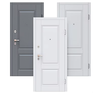 Modern Hinged Door Designs in White and Gray for Home Interior Decoration 3d model