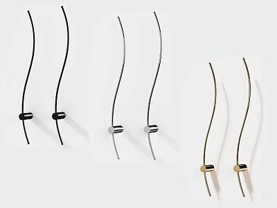 Modern Curved Metal Wall Sconces in Black Silver and Gold for Modern Home Decor 3d model