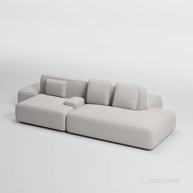 Modern Modular Sofa Set With Multiple Soft Cushions And Minimalist Sleek Design 3d model
