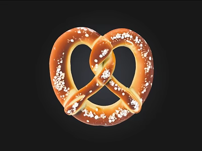 Golden Salted Pretzel With Crunchy Texture And White Salt Sprinkles 3d model