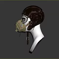 Weapon Military Helmet With Leather Construction Goggles And Breathing Apparatus Displayed On Mannequin