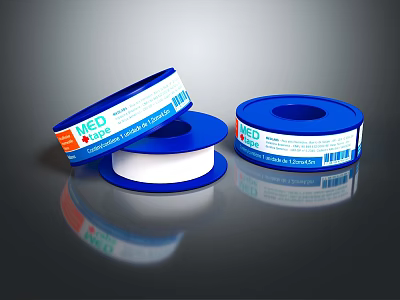 High Quality PTFE Thread Seal Tape for Plumbing in Blue and White Rolls 3d model