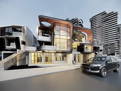 Modern single-family villa 3d model