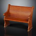 Elegant Traditional Solid Wood Bench With Armrests And Carved Leg Design Details