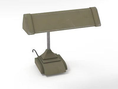 Olive Green Adjustable Desk Lamp With Metal Stand And Rectangular Shade 3d model