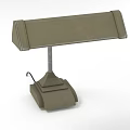 Olive Green Adjustable Desk Lamp With Metal Stand And Rectangular Shade 3d model