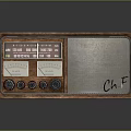 Vintage Electronic Radio With Wooden Case Knobs And Retro Dial Design