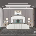 Elegant Bedroom Interior Design With Upholstered Headboard Nightstands Table Lamps And Green Accent Chair