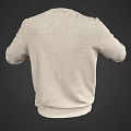 Casual Long Sleeve Beige Sweater With Round Neck And Relaxed Fit