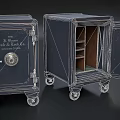 Commercial Safes With Wheels Closed And Open Doors Featuring Interior Shelves