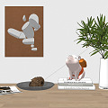 Modern ornaments combination furnishings 3d model