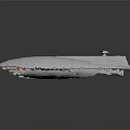 Futuristic Spaceship 3D Model With White Textured Surface And Colorful Blocks