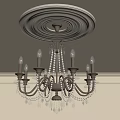 Classic Crystal Chandelier With Candle Style Arms And Ceiling Medallion Design