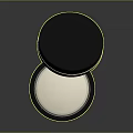 Modern Ceiling Light With Black Cover White Illuminated Surface And Gold Trim