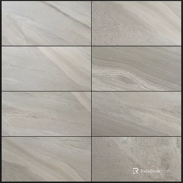 Wall Covered with Gray Textured Tiles Arranged in Grid Pattern for Home Interior Design 3d model