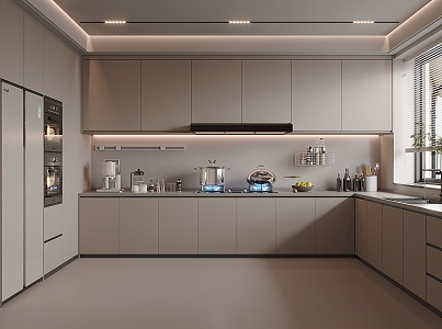 Enclosed kitchen Modern kitchen 3d model