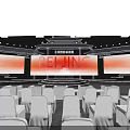 Beijing International Convention Center Stage With Large Screens Lighting And Audience Seats