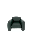 Dark Green Leather Single Sofa With Rounded Arms And Modern Minimalist Design 3d model