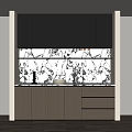 Italian Minimalist Wine Cabinet Sideboard 3d model