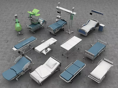 Modern Style Hospital Bed Hospital Bed Stretcher Operating Table Medical Bed Nursing Bed Manipulator Medical Equipment 3d model