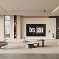 Modern Living Room Interior With TV Wall Coffee Table Sofa And Decorative Elements 3d model