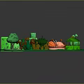 Futuristic Sci-Fi Island Terrain With Vibrant Vegetation Colorful Structures Luminous Elements And Pathways