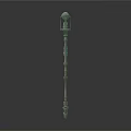 Green Vintage Style Decorative Poles With Ornate Tops For Outdoor Decor