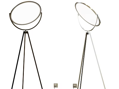 Modern Black And White Floor Lamps With Tripod Base And Round Shade 3d model