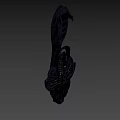 Futuristic Sci Fi Weapon with Advanced Mechanical Structure Blue Luminous Accents and Sleek Metallic Design