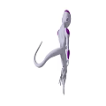 Mysterious Game Movie Character with Purple White Body Long Tail and Slender Limbs