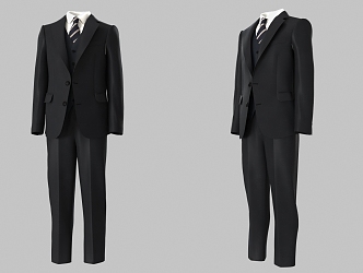 Suit Dress European Version Suit Tie Men Suit Business Men's Suit English Suit Gentleman 3d model