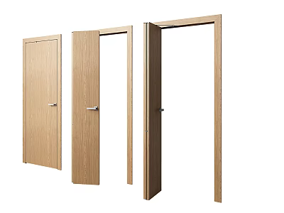 Modern Wooden Folding Door Design Showing Different Open States And Smooth Finish 3d model