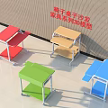 Colorful Study Desk with Shelf in Furniture Series