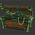 Open Wooden Treasure Chest Filled With Gold Coins Goblet And Pearl Necklace