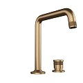 Modern Golden Kitchen Faucet With Tall Neck Design And Matching Base