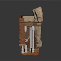 Vintage Brick Building Structure With Stone Columns Archway And Historical Design