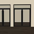 Modern Glass Double Doors With Black Frame For Home Interior Design